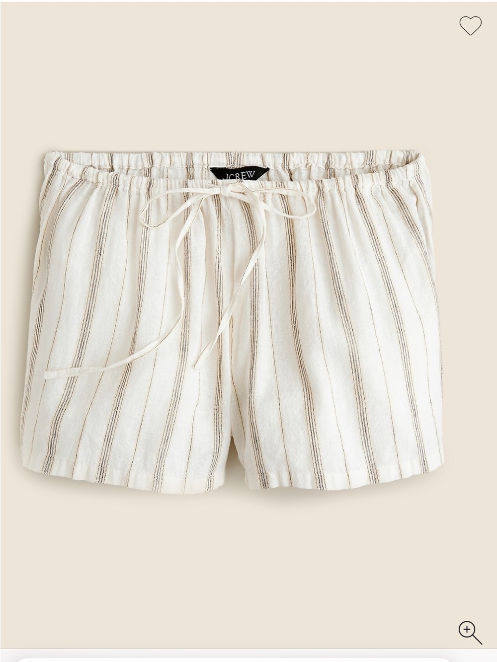 J Crew NWT Featherweight linen-blend beach short in stripe SZ L